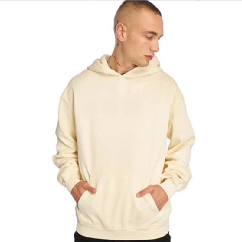 Pure Color Blank Hooded Plus Velvet Men's Sweater