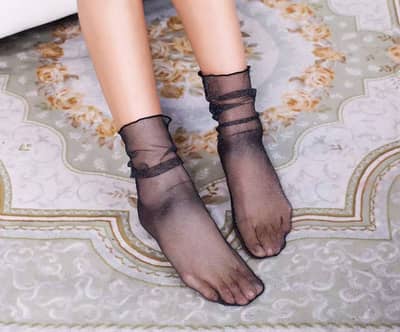 Mid-tube Transparent Korean All-match Breathable Women's…