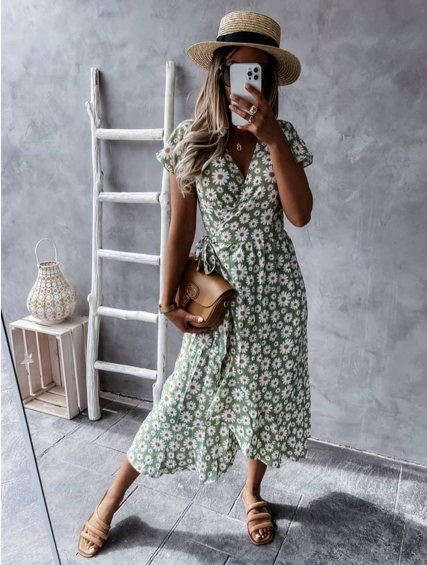 Summer New Ladies Casual Fashion Short Sleeved Dress