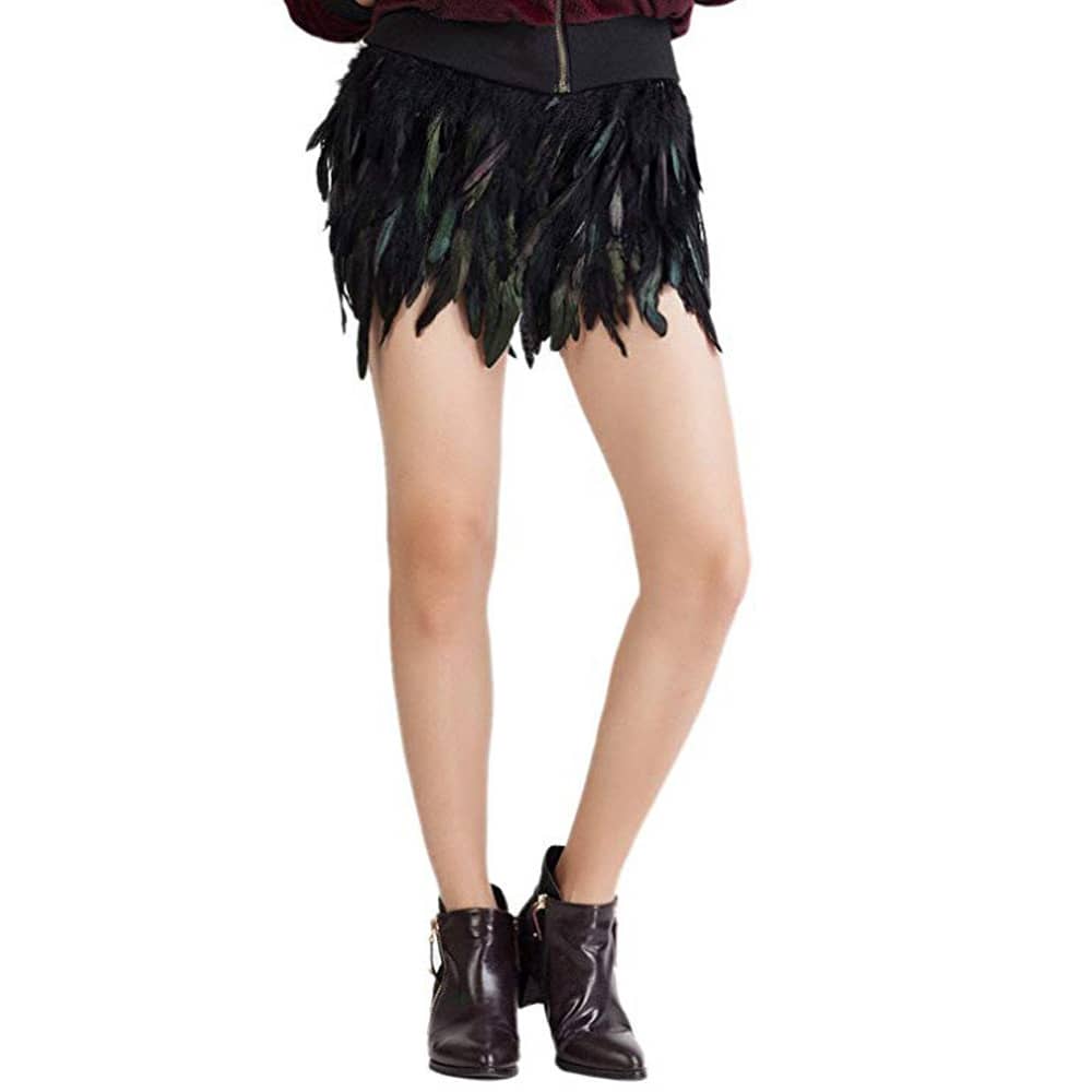 Feather short skirt