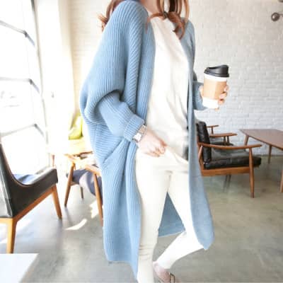 Bat shirt mid-length sweater women's jacket