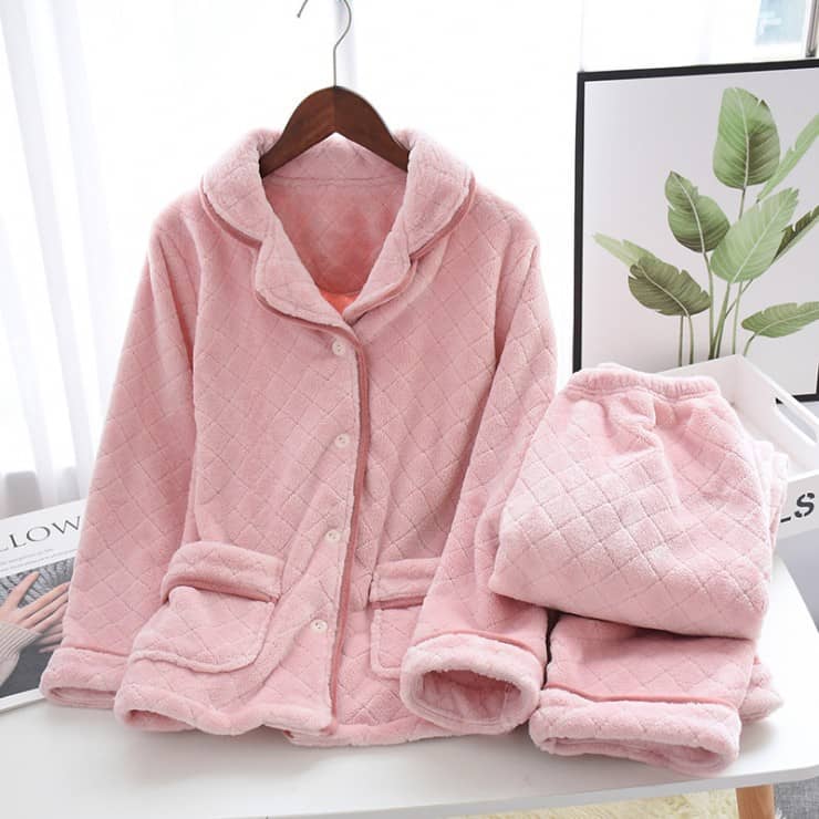 Autumn and winter thick velvet girl lovely home pajamas
