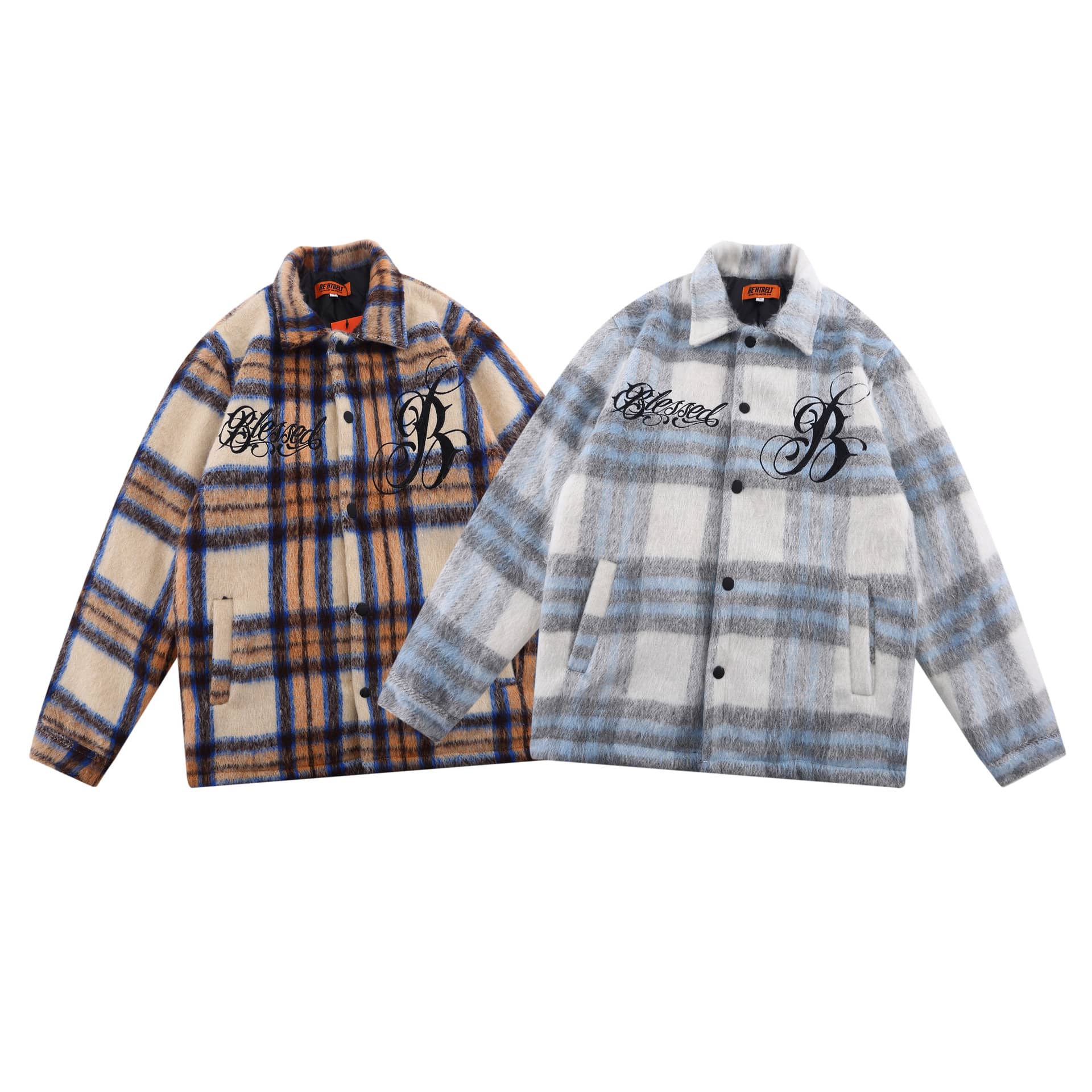Vintage Embroidered Striped Shirt Jacket For Autumn And W…