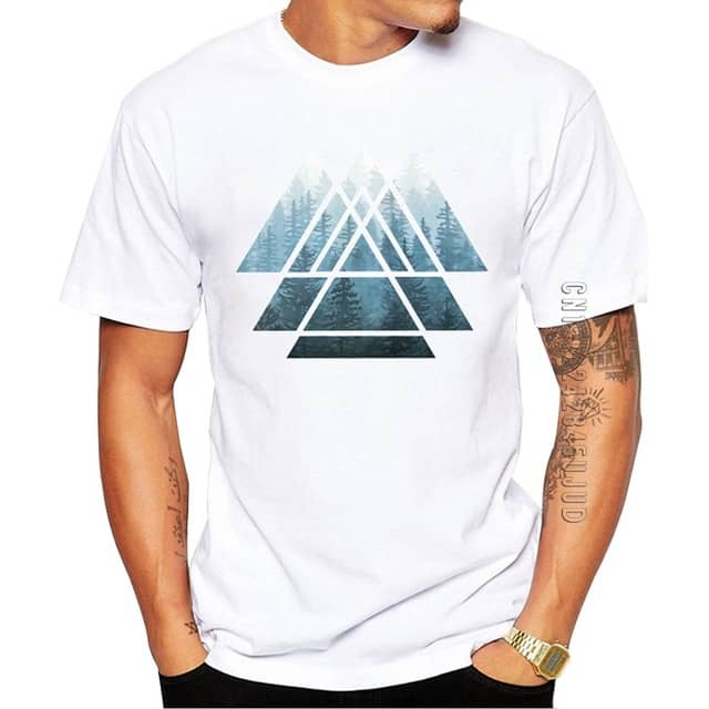 Men's Short Sleeve T-Shirt Fashion Printed Bottoming Shirt