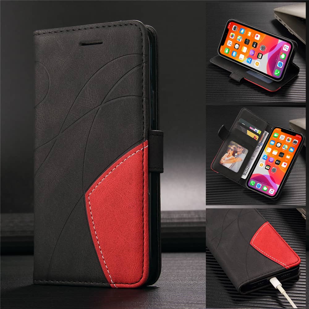 Applicable Leather Case Two-color Patchwork Mobile Phone…