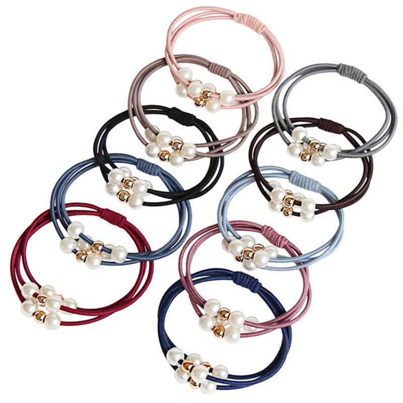 Men's And Women's Fashion High Elasticity Pearl Hair Ring