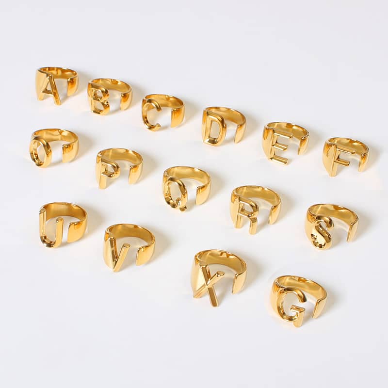 26 Uppercase English Letters Index Finger Ring