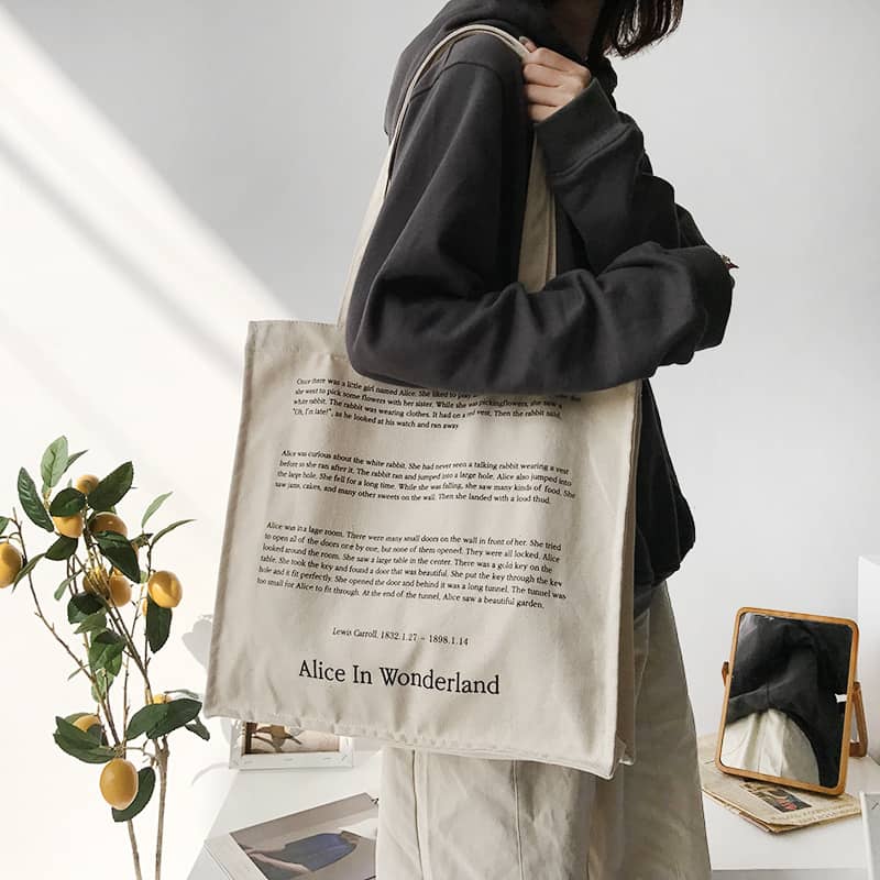 Ladies Canvas Shoulder Bag, Fairy Tale Print Daily Shoppi…
