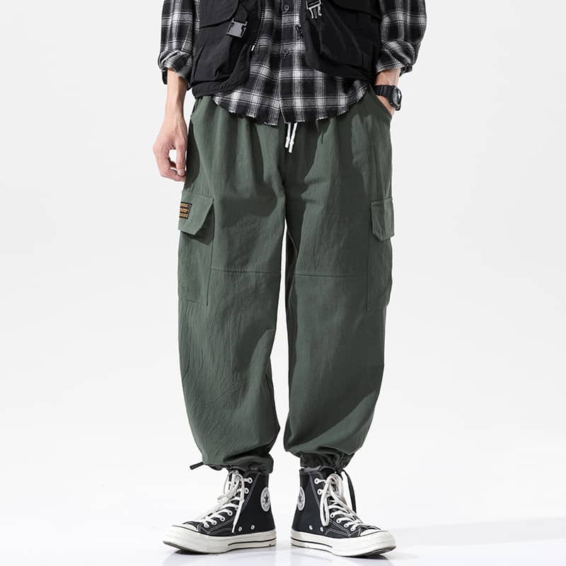 Fashionable Men's Ice Silk Cotton And Linen Casual Pants
