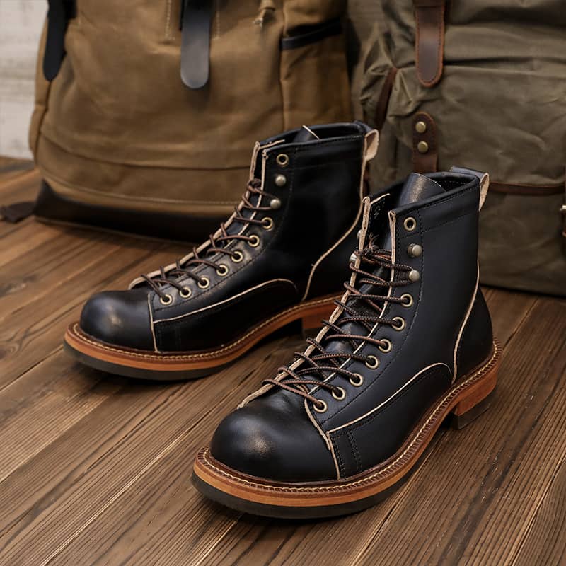 Fall Martin Boots Men's British Leather Tooling