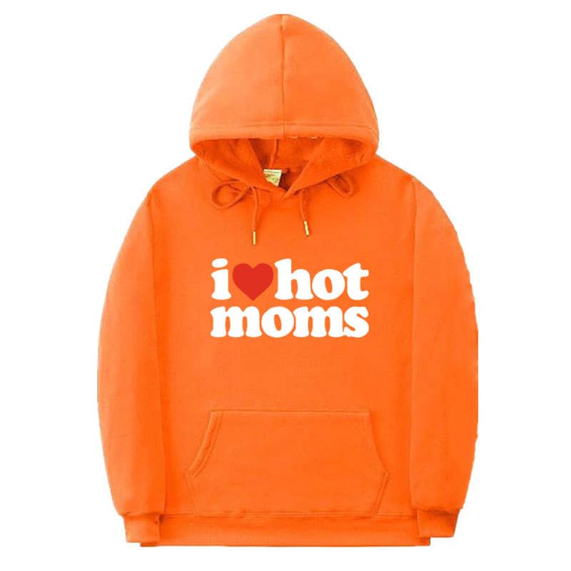 I LOVE HOT MOMS Letter Printed Sweater