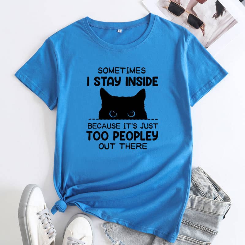 Women's Cotton Round Neck Short-sleeved T-shirt