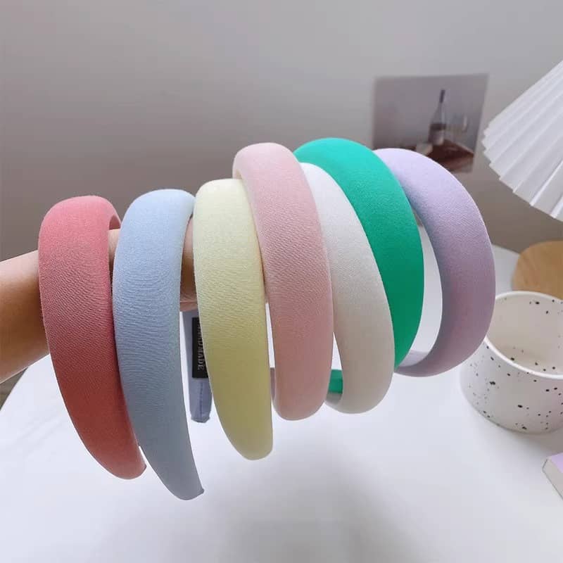 Macaron Color Sponge Wide Brim Hair Band Girl Versatile