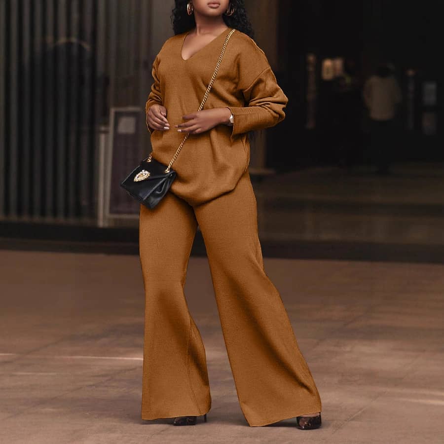 Women's Pure Color Thickened Suede Split Sleeve Two-piece…