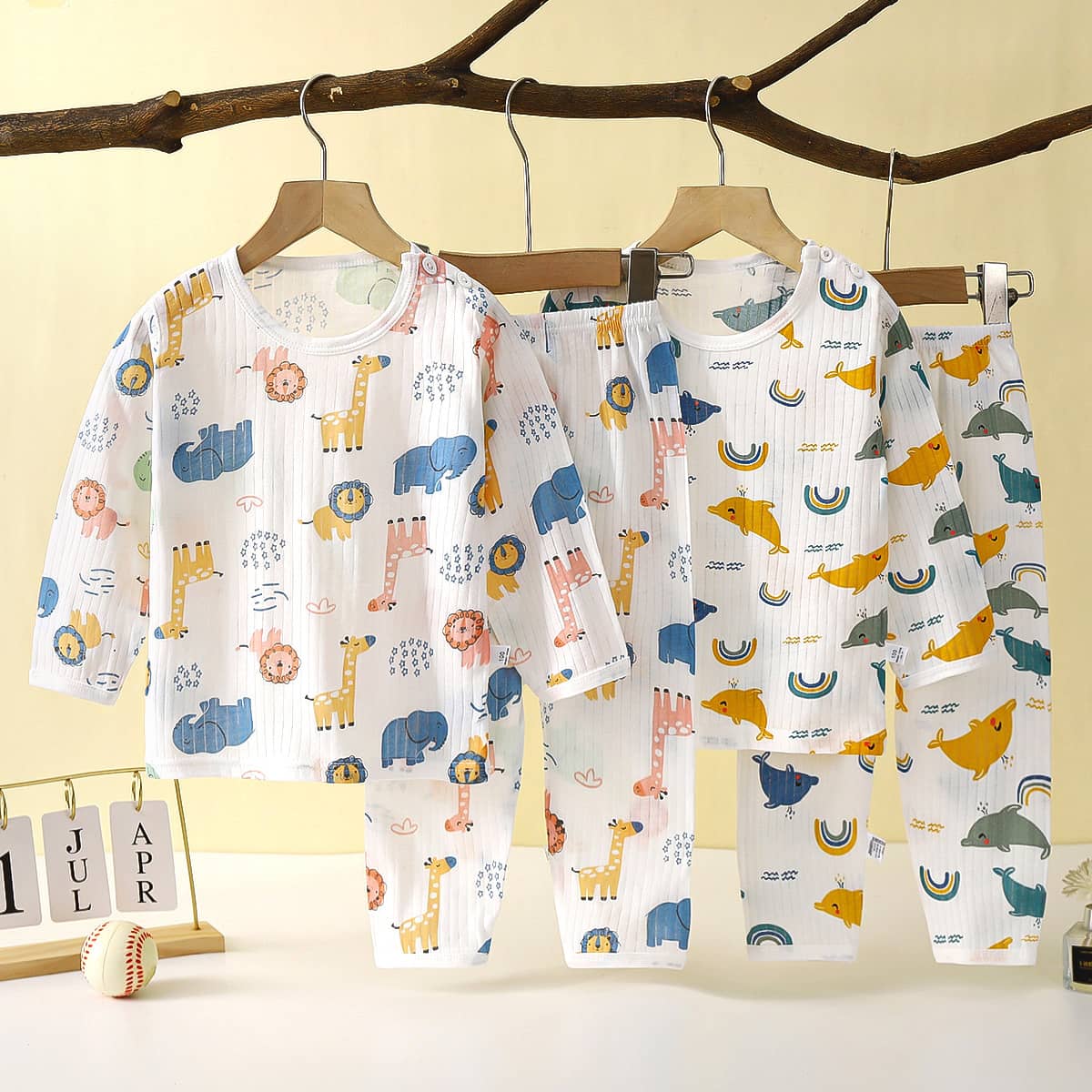 Children's Cotton Homewear Suit Summer Long-sleeve Pajama…