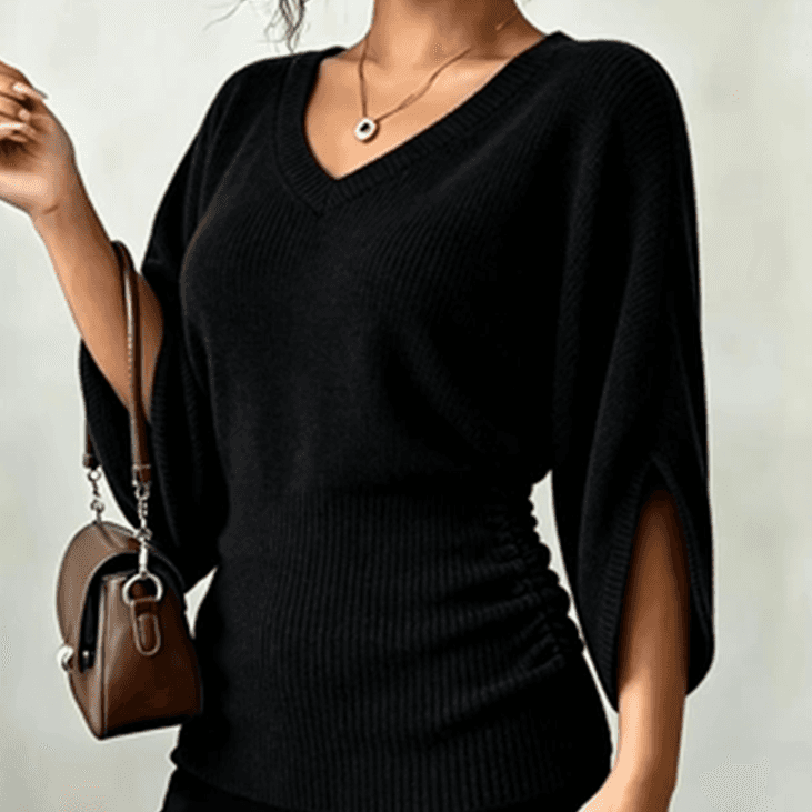 V-neck Design Blouse Bottoming Sweater Loose Casual