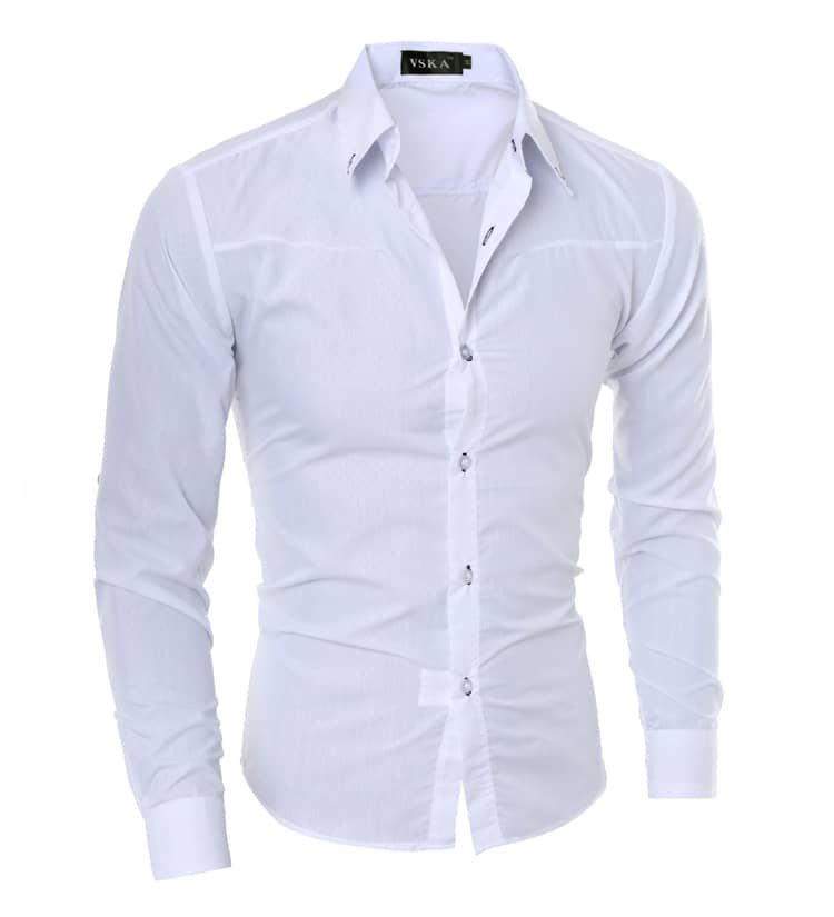 Diamond-Shaped Dark Plaid Thin Long Sleeve Business Men'S…