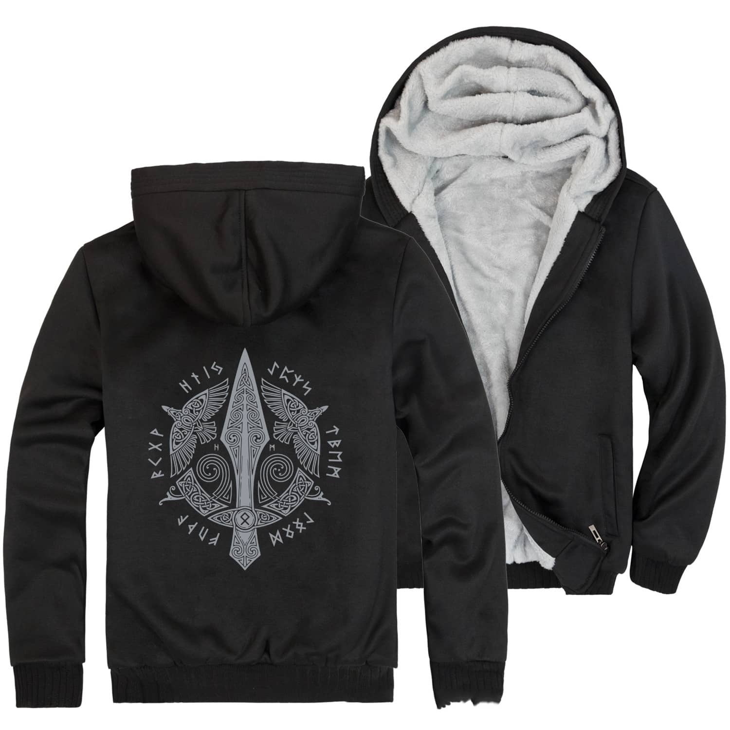 New Hooded Zipper Cardigan Sweater Fleece-lined Thickened…
