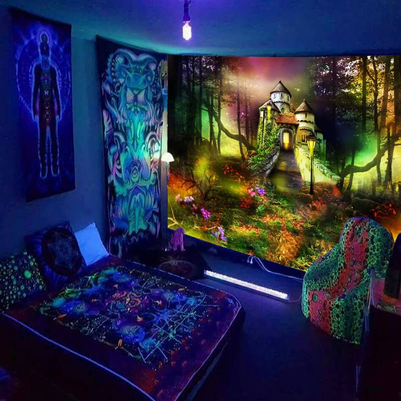 Bohemian Fluorescent Tapestry Background Cloth Room Decor…