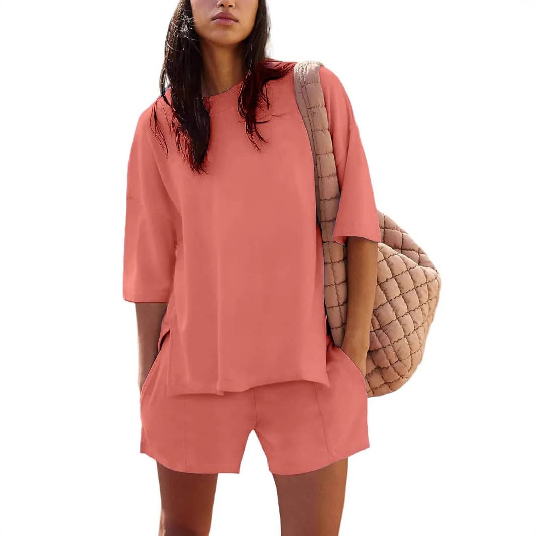 Summer New Women's Blouse Shorts Suit