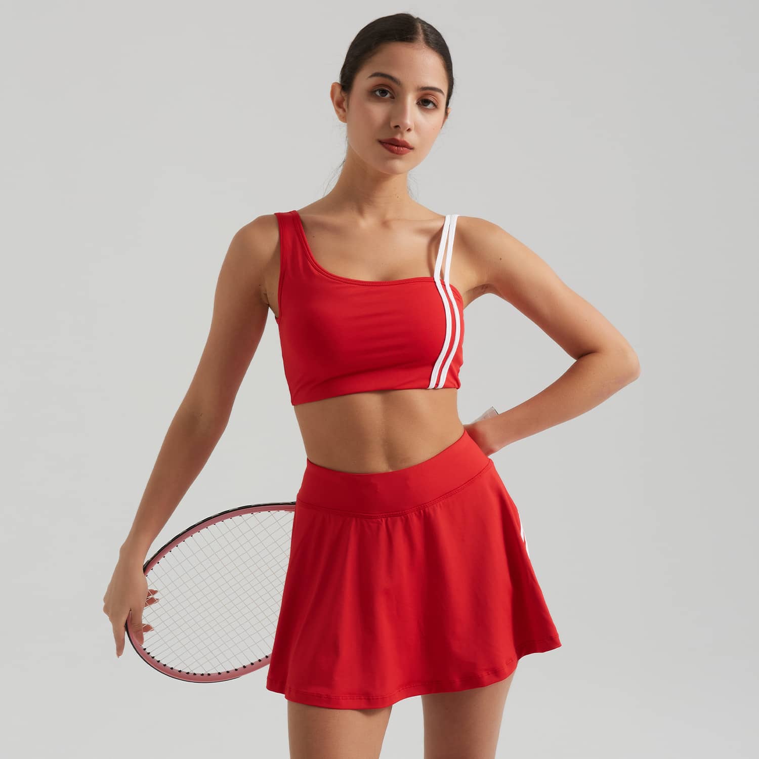 Contrasting Color Thread Yoga Clothes Sports Suit