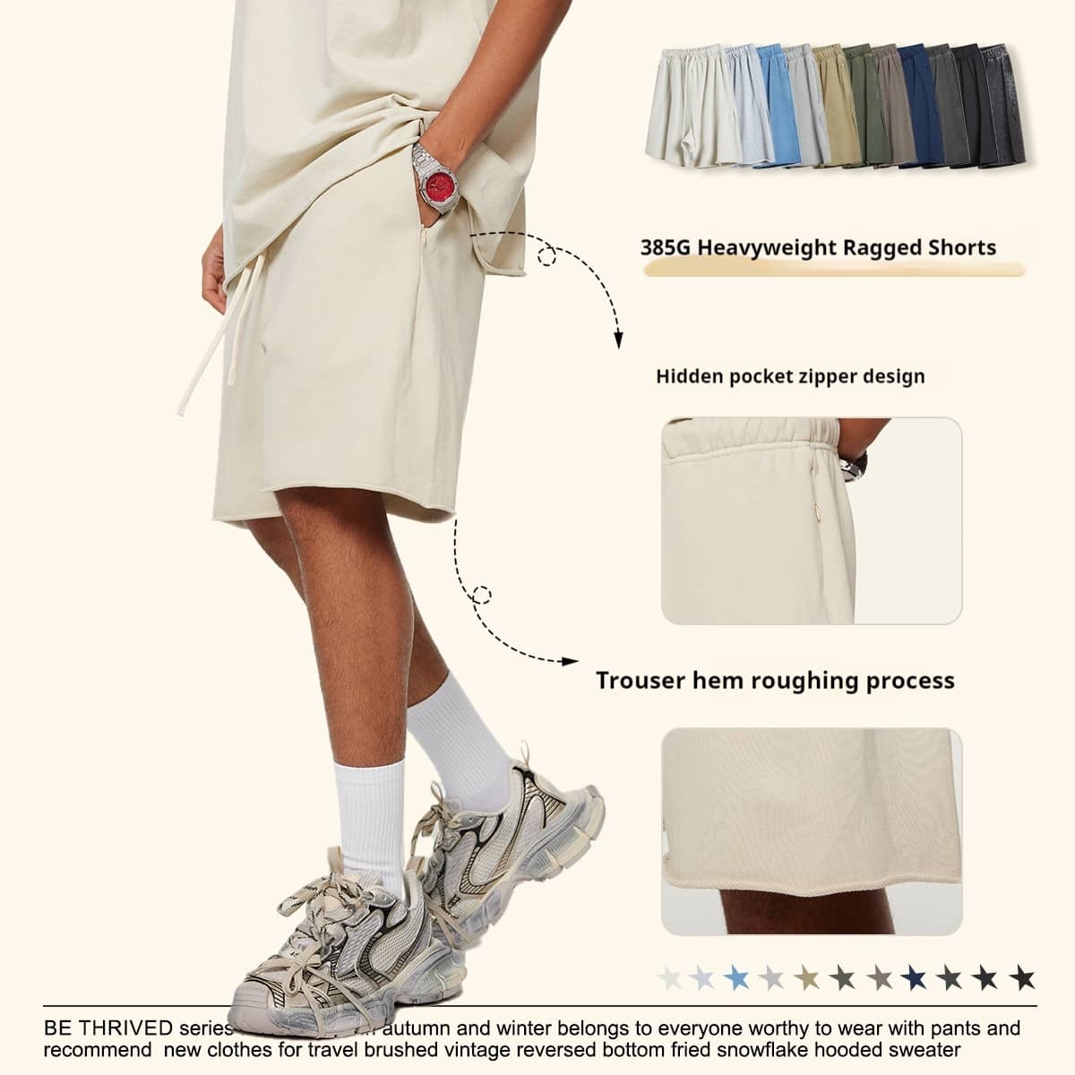 Retro High Street Loose Edge Shorts American Casual Sports