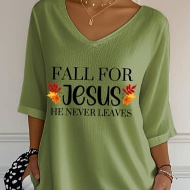 Striped Crew-neck Loose-fit Women's Top