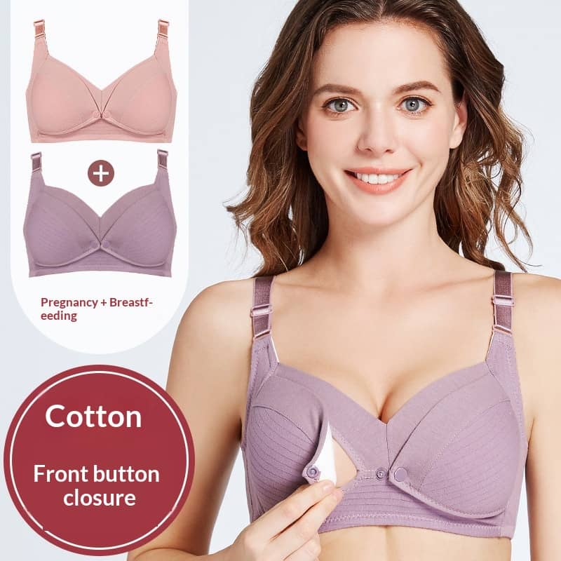 Pure Cotton, Push-up Sag-resistant Nursing Bra For Pregnancy